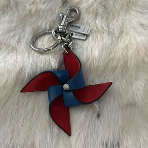 COACH Leather Pinwheel Keychain